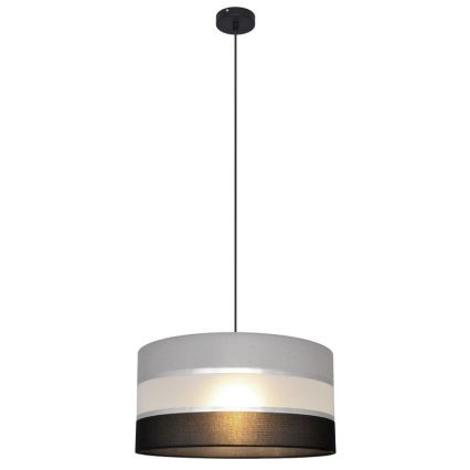 Lustra ar auklu HELEN 1xE27/15W/230V d. 40 cm melna/pelēka/sudraba