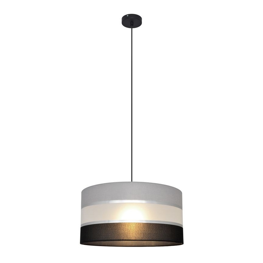 Lustra ar auklu HELEN 1xE27/15W/230V d. 40 cm melna/pelēka/sudraba