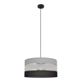 Lustra ar auklu HELEN 1xE27/15W/230V d. 40 cm melna/pelēka/zeltaina
