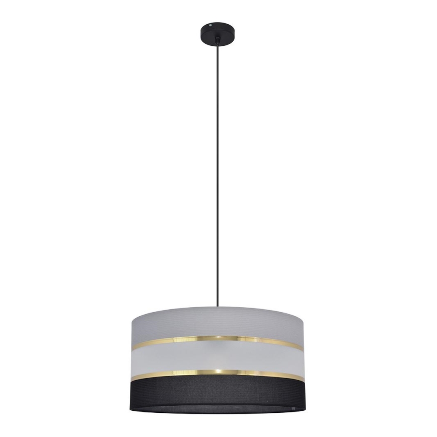 Lustra ar auklu HELEN 1xE27/15W/230V d. 40 cm melna/pelēka/zeltaina