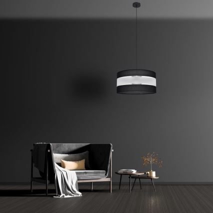 Lustra ar auklu HELEN 1xE27/15W/230V d. 40 cm melna/sudraba
