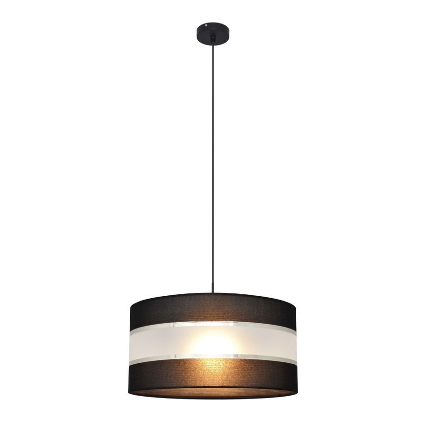 Lustra ar auklu HELEN 1xE27/15W/230V d. 40 cm melna/sudraba