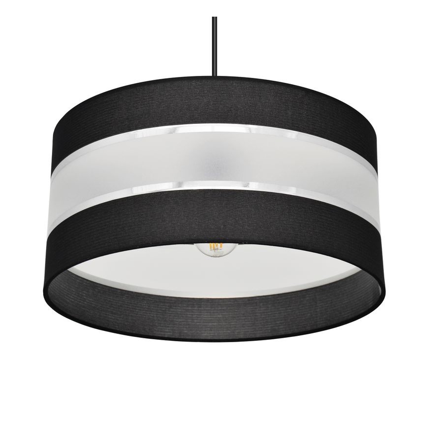 Lustra ar auklu HELEN 1xE27/15W/230V d. 40 cm melna/sudraba
