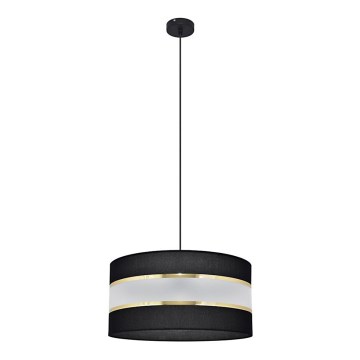 Lustra ar auklu HELEN 1xE27/15W/230V d. 40 cm melna/zeltaina