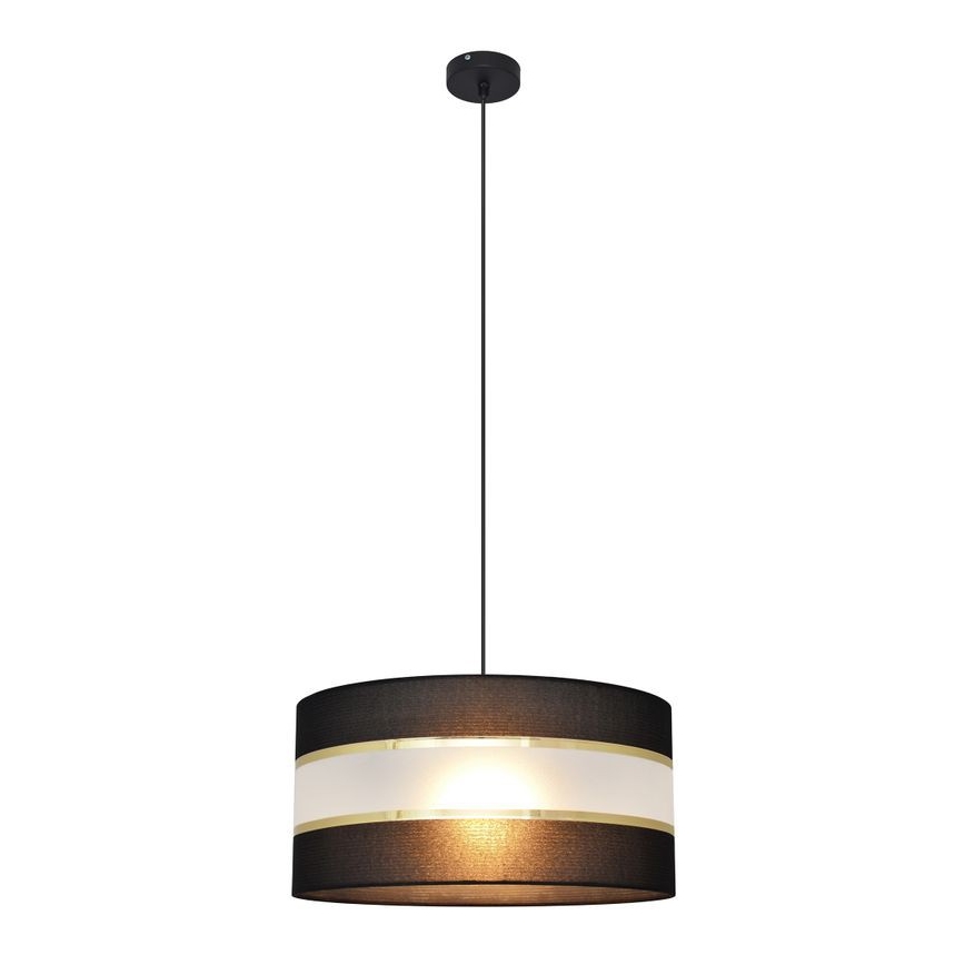 Lustra ar auklu HELEN 1xE27/15W/230V d. 40 cm melna/zeltaina