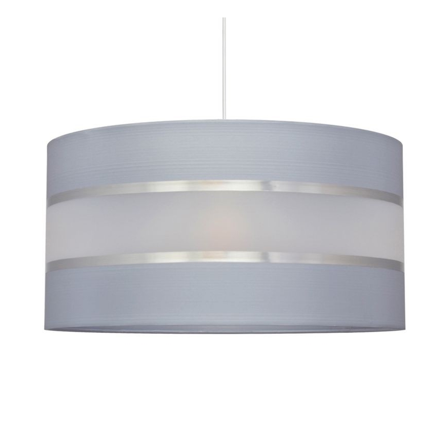 Lustra ar auklu HELEN 1xE27/15W/230V d. 40 cm pelēka/sudraba