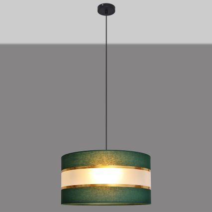 Lustra ar auklu HELEN 1xE27/15W/230V d. 40 cm zaļa/zelta