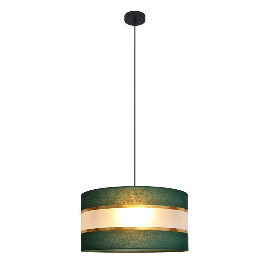 Lustra ar auklu HELEN 1xE27/15W/230V d. 40 cm zaļa/zelta