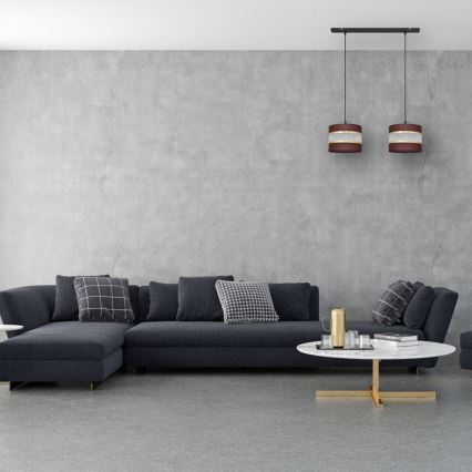 Lustra ar auklu HELEN 2xE27/15W/230V brūna/melna/zeltaina