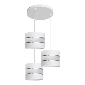 Lustra ar auklu HELEN 3xE27/15W/230V balta