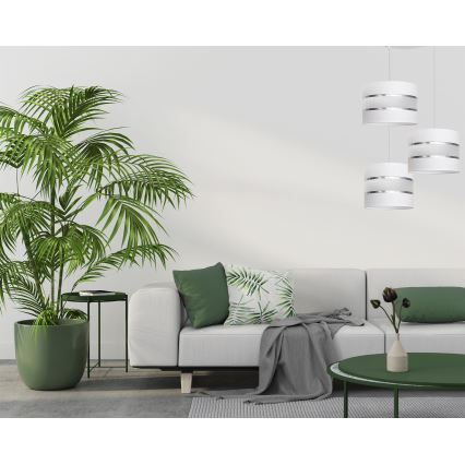 Lustra ar auklu HELEN 3xE27/15W/230V balta