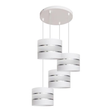 Lustra ar auklu HELEN 4xE27/15W/230V balta