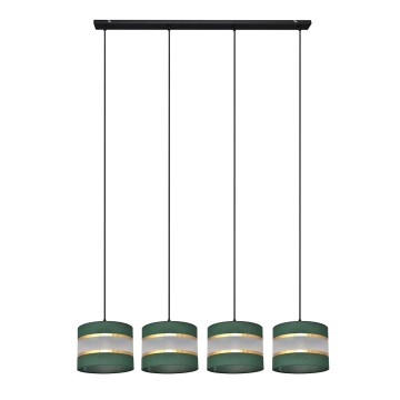 Lustra ar auklu HELEN 4xE27/15W/230V zaļa/zelta