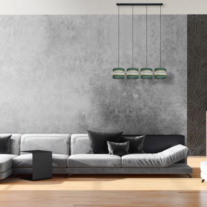 Lustra ar auklu HELEN 4xE27/15W/230V zaļa/zelta