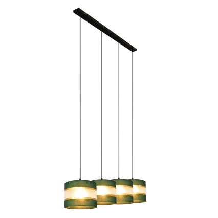 Lustra ar auklu HELEN 4xE27/15W/230V zaļa/zelta