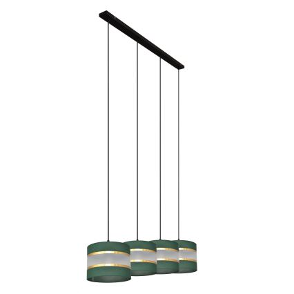 Lustra ar auklu HELEN 4xE27/15W/230V zaļa/zelta