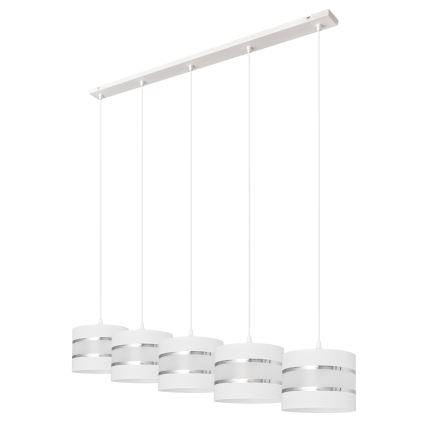 Lustra ar auklu HELEN 5xE27/15W/230V balta
