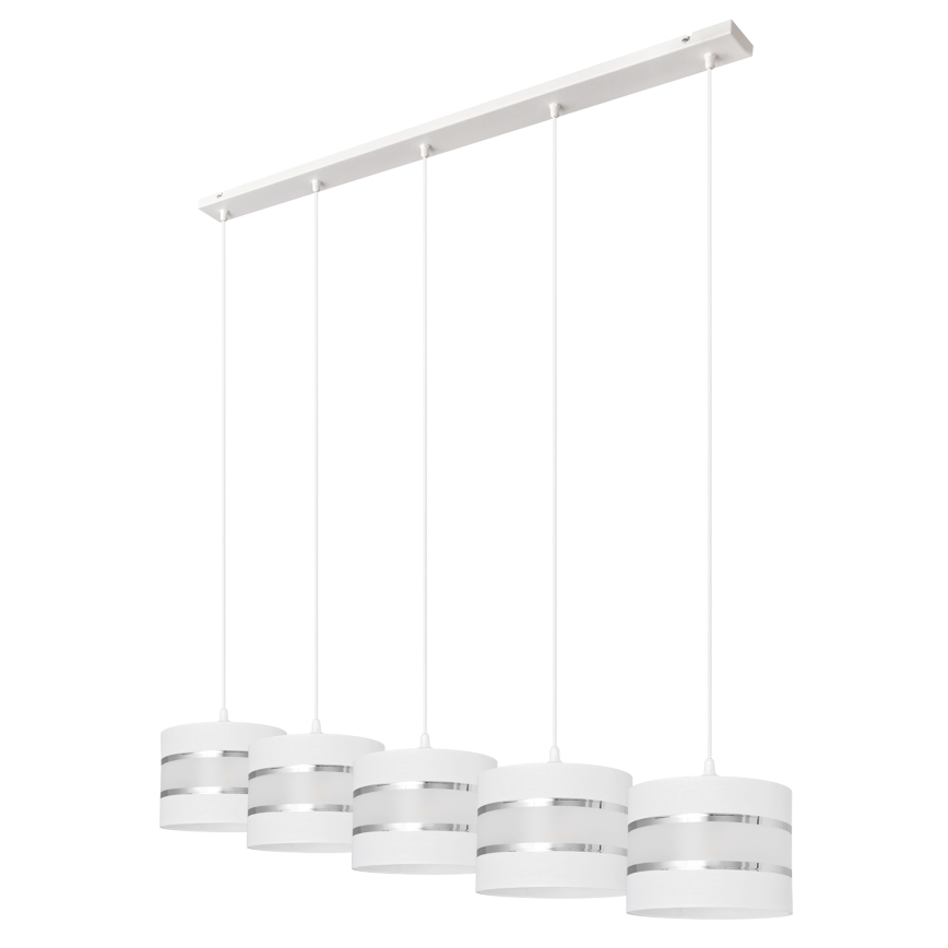 Lustra ar auklu HELEN 5xE27/15W/230V balta