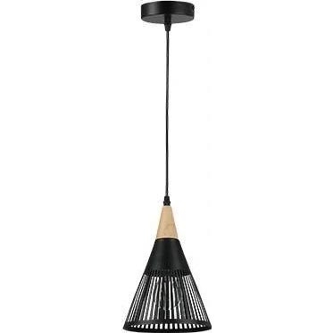 Lustra ar auklu HIRA 1xE27/60W/230V d. 18 cm melna