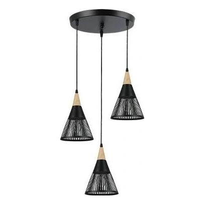 Lustra ar auklu HIRA 3xE27/60W/230V d. 40 cm melna