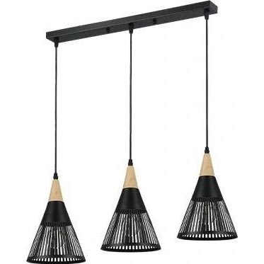 Lustra ar auklu HIRA 3xE27/60W/230V melna