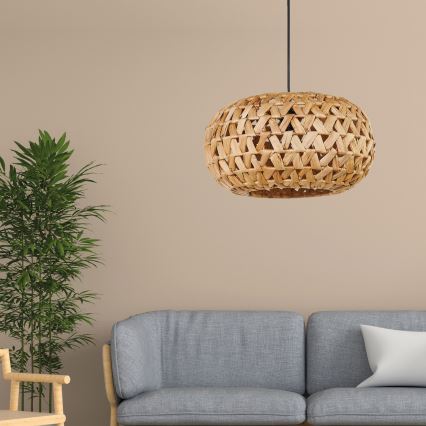 Lustra ar auklu HOSHI 1xE27/20W/230V d. 38 cm kaņepes