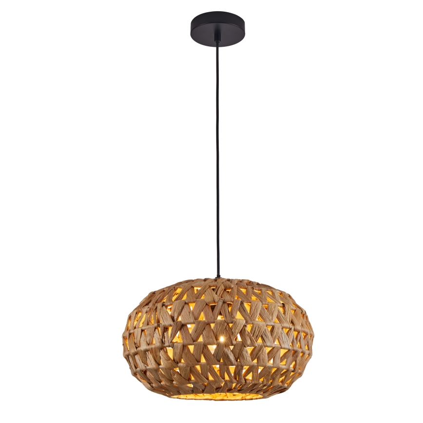 Lustra ar auklu HOSHI 1xE27/20W/230V d. 38 cm kaņepes