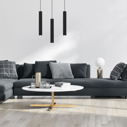 Lustra ar auklu HUDSON 3xGU10/8W/230V melna