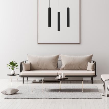 Lustra ar auklu HUDSON 3xGU10/8W/230V melna