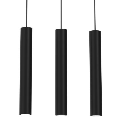Lustra ar auklu HUDSON 3xGU10/8W/230V melna