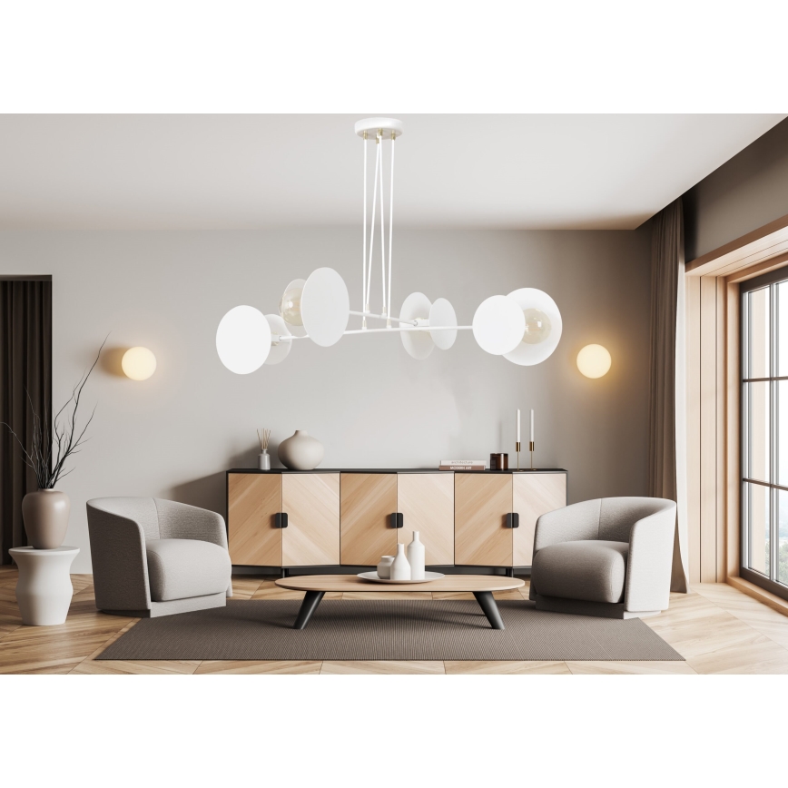 Lustra ar auklu IDEA 4xE27/15W/230V balta