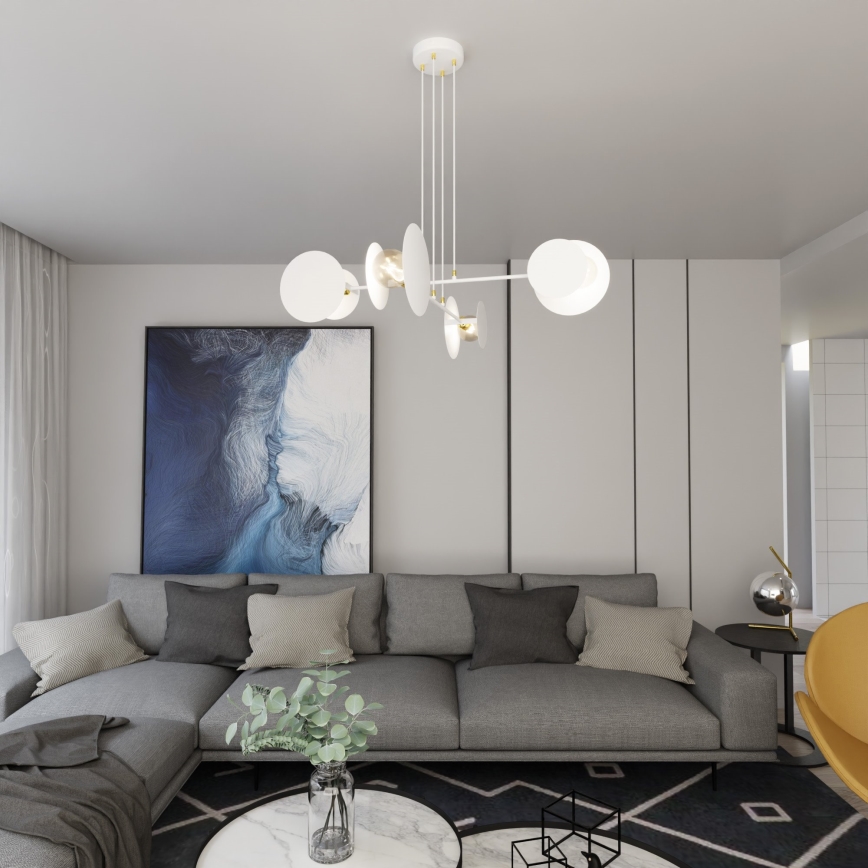 Lustra ar auklu IDEA 4xE27/15W/230V balta