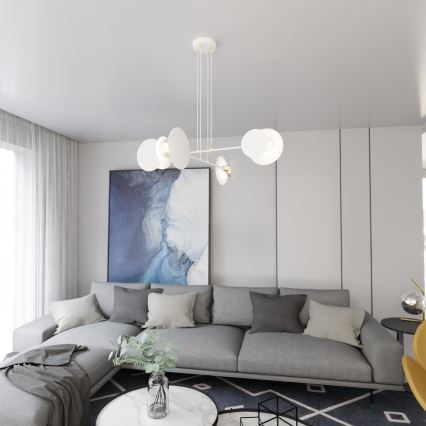 Lustra ar auklu IDEA 4xE27/15W/230V balta