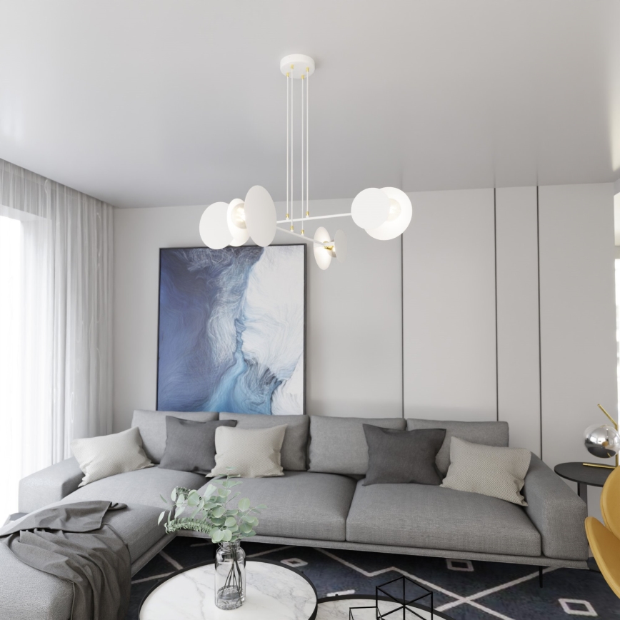 Lustra ar auklu IDEA 4xE27/15W/230V balta