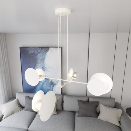 Lustra ar auklu IDEA 4xE27/15W/230V balta