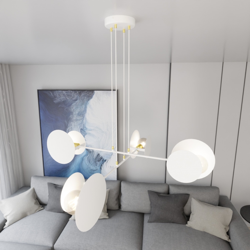 Lustra ar auklu IDEA 4xE27/15W/230V balta