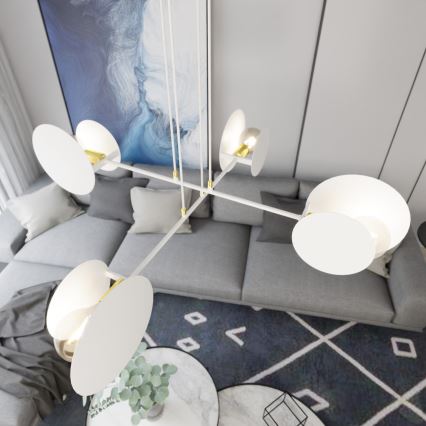 Lustra ar auklu IDEA 4xE27/15W/230V balta