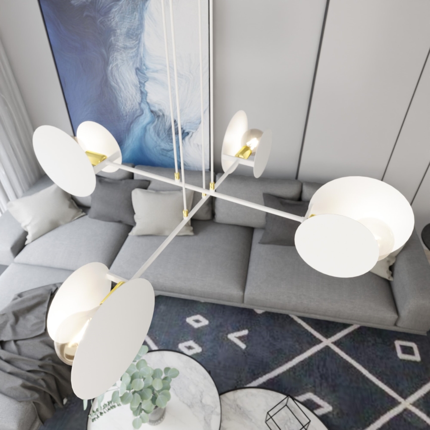 Lustra ar auklu IDEA 4xE27/15W/230V balta