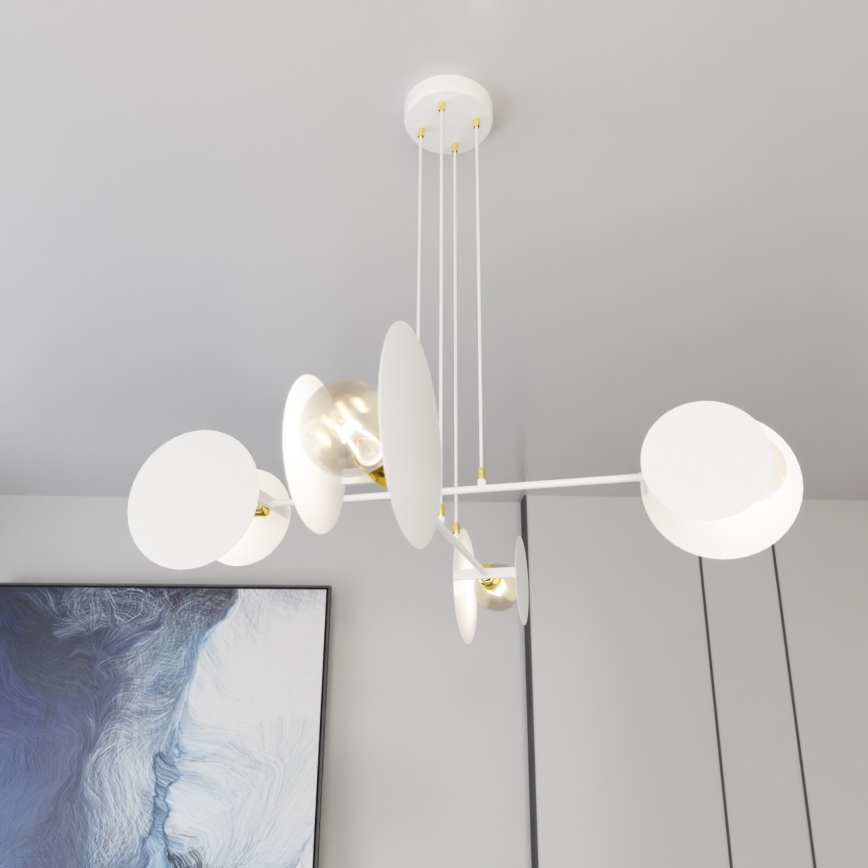 Lustra ar auklu IDEA 4xE27/15W/230V balta