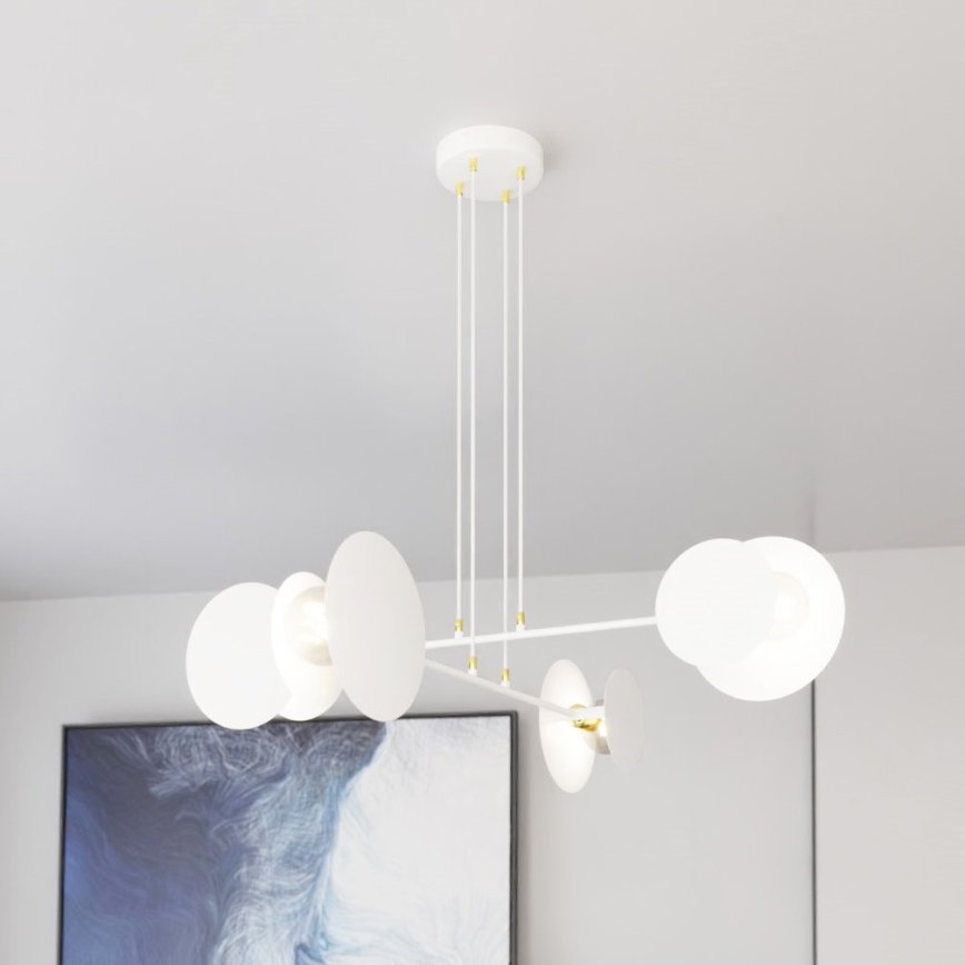 Lustra ar auklu IDEA 4xE27/15W/230V balta