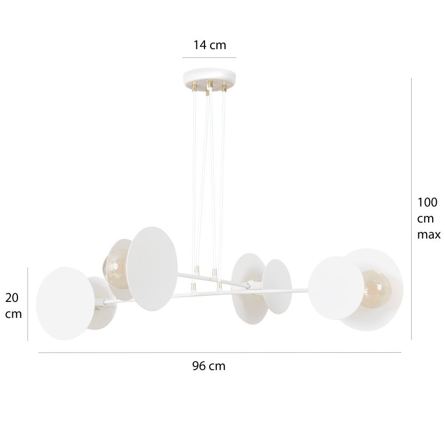 Lustra ar auklu IDEA 4xE27/15W/230V balta
