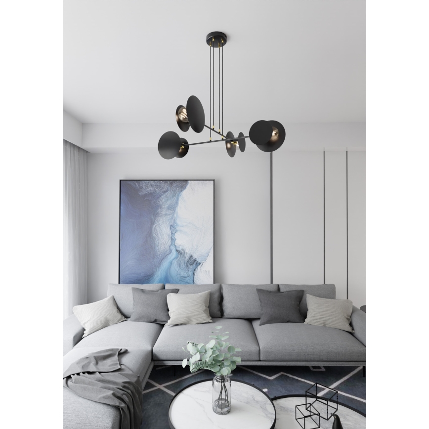 Lustra ar auklu IDEA 4xE27/15W/230V melna