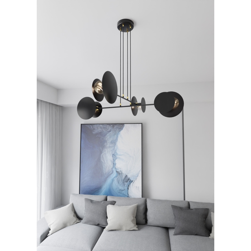 Lustra ar auklu IDEA 4xE27/15W/230V melna