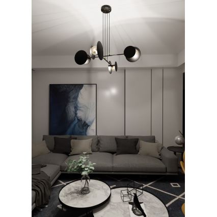 Lustra ar auklu IDEA 4xE27/15W/230V melna