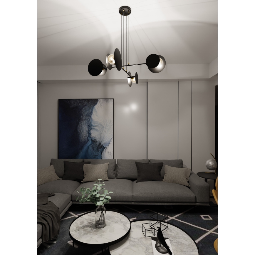 Lustra ar auklu IDEA 4xE27/15W/230V melna