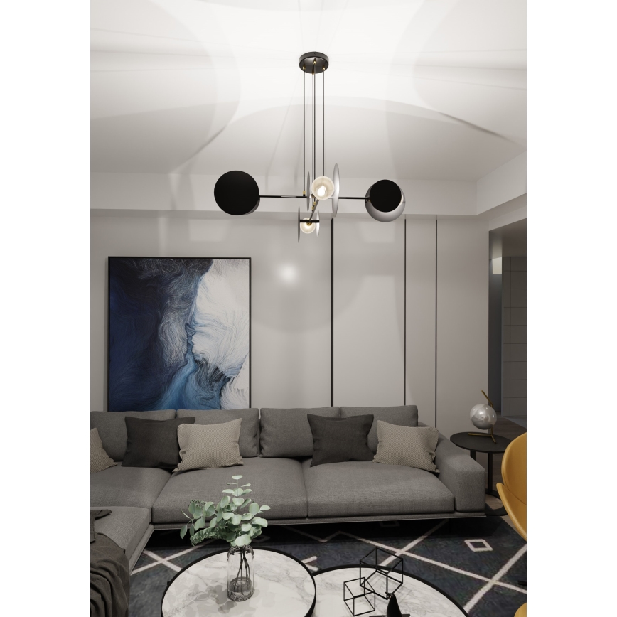 Lustra ar auklu IDEA 4xE27/15W/230V melna