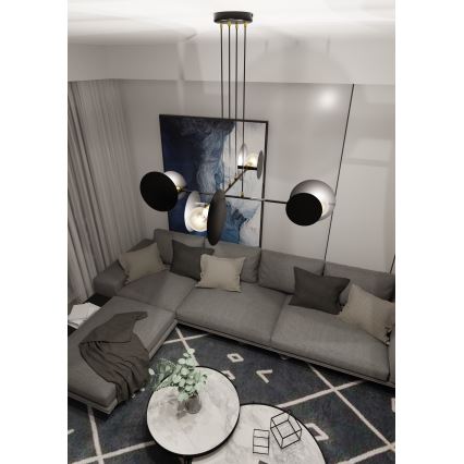 Lustra ar auklu IDEA 4xE27/15W/230V melna