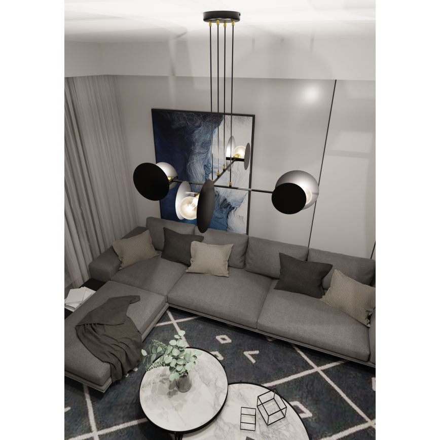Lustra ar auklu IDEA 4xE27/15W/230V melna