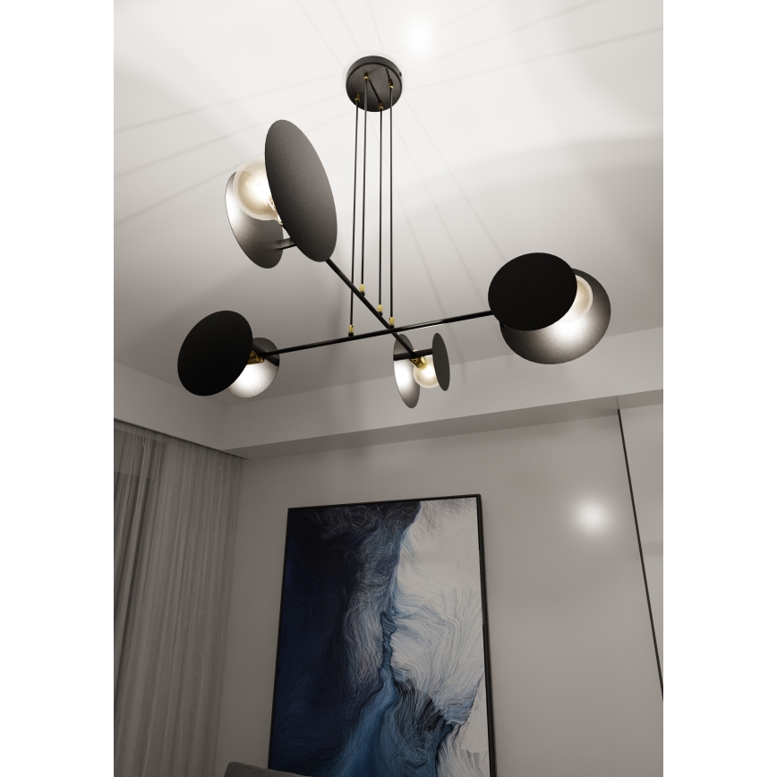 Lustra ar auklu IDEA 4xE27/15W/230V melna