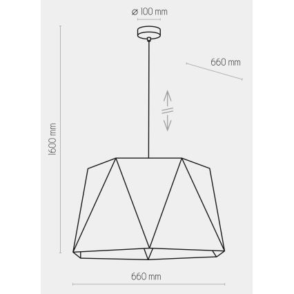 Lustra ar auklu IVO 1xE27/25W/230V melna/zelta